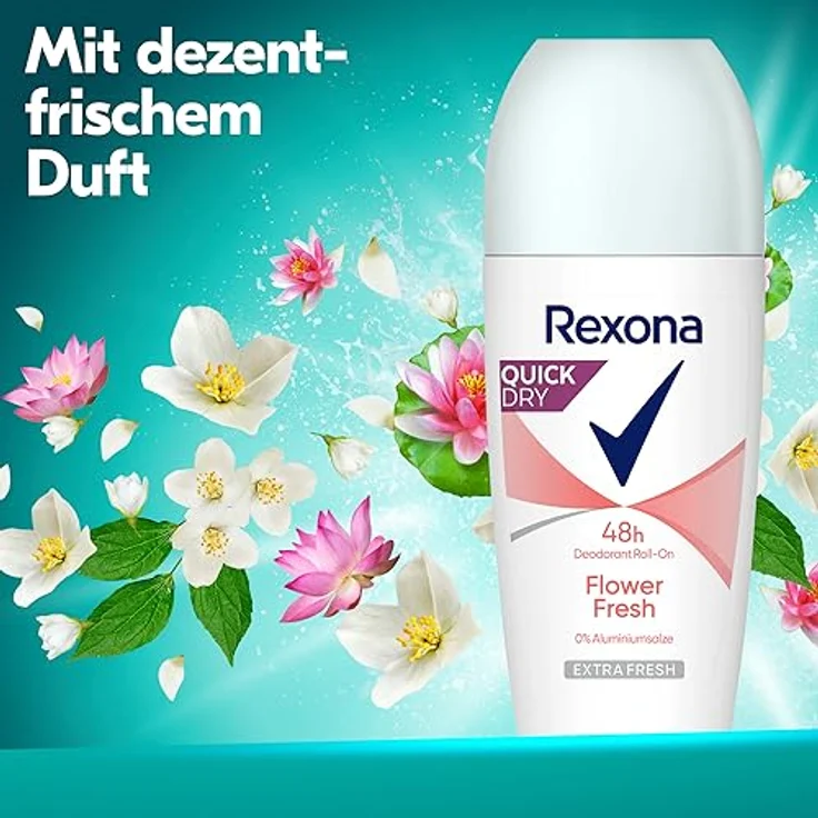 Rexona Deo Roll-On, Flower Fresh, 0% Aluminiumsalze, 50 ml – Bild 5