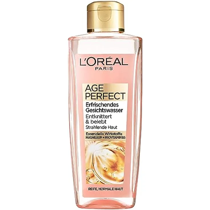 L'Oréal Paris Gesichtsreinigung, Erfrischendes Gesichtswasser zur Reinigung und Pflege, Für reife Haut, Age Perfect, 1 x 200 ml