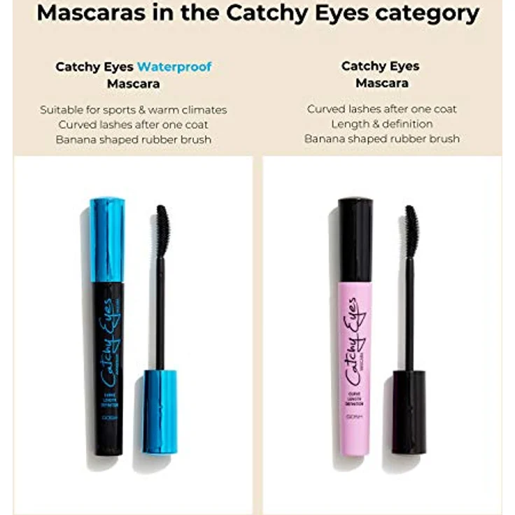 Gosh Catchy Eyes Drama 001, Mascara für Damen mit extremer schwarzer Farbe, 10 ml – Bild 5