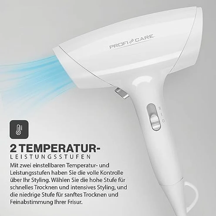 ProfiCare Profi-Care PC-HT 3044 Weiß zum schnellen Trocknen der Haare, mehr Volumen oder Schwung – Bild 8