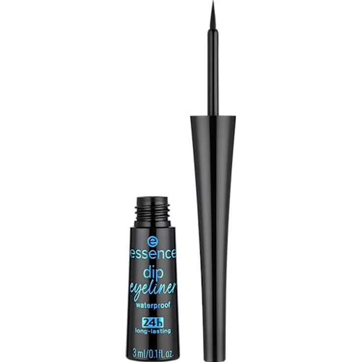 essence dip eyeliner waterproof 24h long-lasting, Nr. 01, Schwarz, langanhaltend, definierend, hochpigmentiert, farbintensiv, vegan, wasserfest, ohne Mikroplastikpartikel, ohne Parfüm, 1er Pack (3ml) – Bild 1