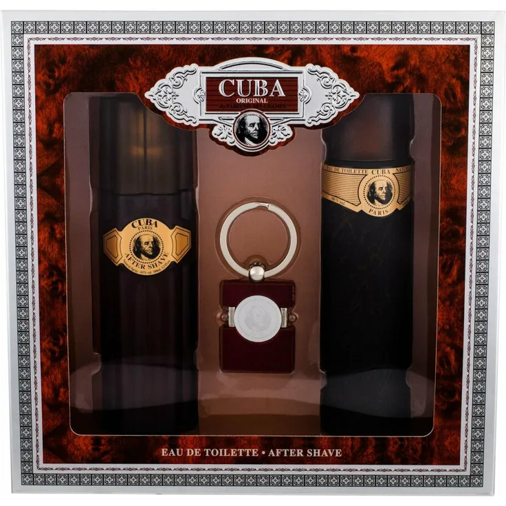 Cuba Gold Set Eau de Toilette (EdT) 100 ml + After Shave Lotion 100 ml + Schlüsselanhänger