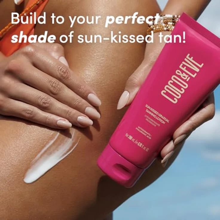 Coco & Eve Sunny Honey Sun-kissed Gradual Tanning Lotion, 200 ml Selbstbräuner mit Coco-Mango Duft, feuchtigkeitsspendend und streifenfrei – Bild 2