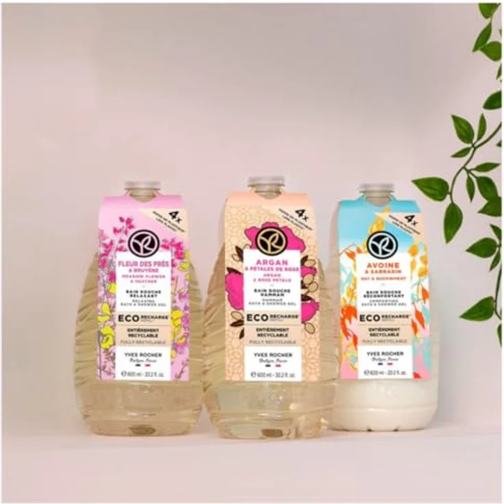 Yves Rocher Raspberry & Peppermint Energizing Bath Shower Gel, Duschgel für Damen, 600 ml, ohne Sulfate, vegane Formel – Bild 3