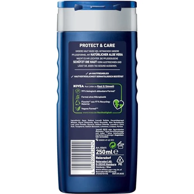 Nivea Dusch Men Protect & Care, Haarshampoo für Männer, 250ml – Bild 7