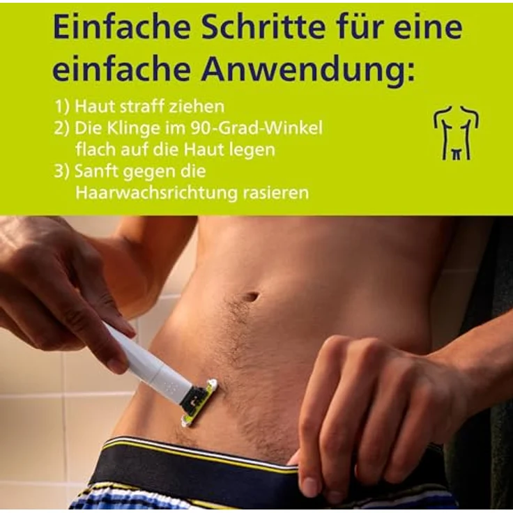 Philips OneBlade Intimrasierer, Elektrischer Intimtrimmer für Männer, weiß – Bild 5