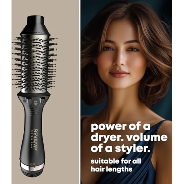 Revamp Professional Styler Volume Blow Dry Hot Air DR-1950AX-EU, Warmluftbürste mit 900 Watt, ergonomischem Griff und Ionen-Technologie für glänzendes Haar – Bild 2