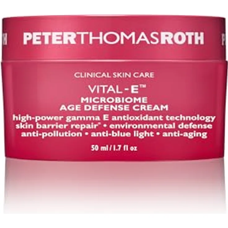 Peter Thomas Roth VITAL-E Microbiome Age Defense Cream 50 ml, antioxidative Kraft, Schmetterlings-Ingwerwurzelextrakt, probiotischer Komplex, 30-tägige Face-Mapping-Studie, Feuchtigkeitsschutz, 93 Prozent Hautrestaurierung