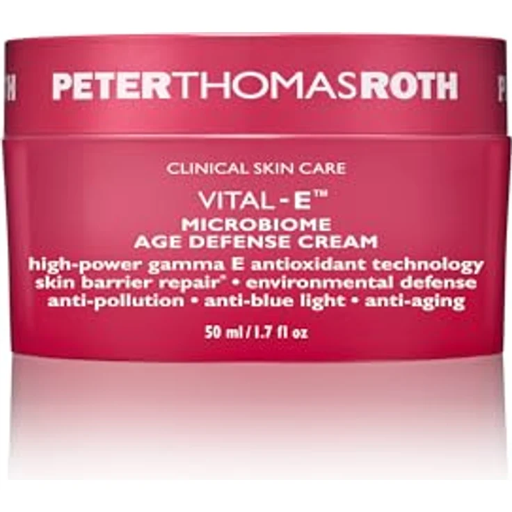Peter Thomas Roth VITAL-E Microbiome Age Defense Cream 50 ml, antioxidative Kraft, Schmetterlings-Ingwerwurzelextrakt, probiotischer Komplex, 30-tägige Face-Mapping-Studie, Feuchtigkeitsschutz, 93 Prozent Hautrestaurierung