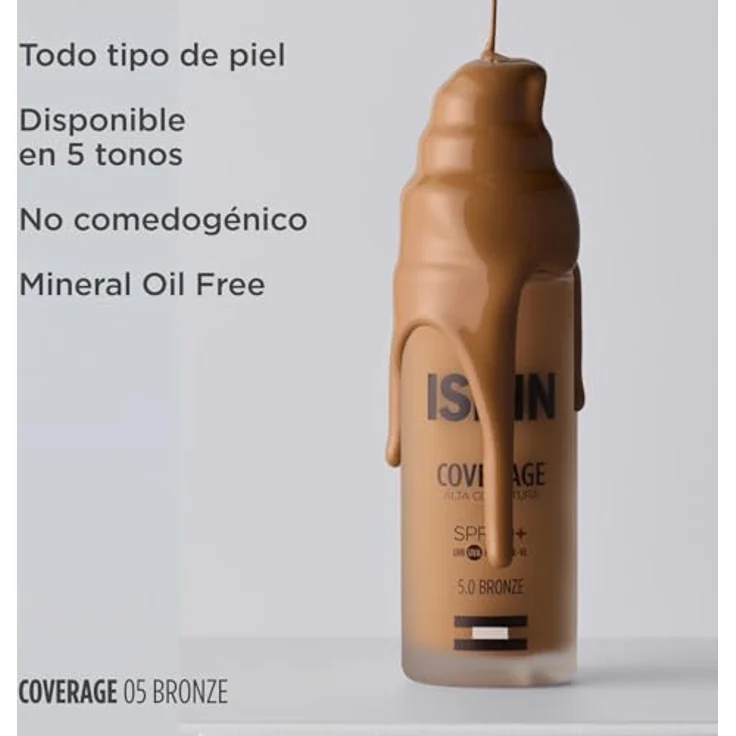 ISDIN Coverage 5, Foundation in Bronze, mit sehr hohem Schutz, LSF 50+, 30 g – Bild 3