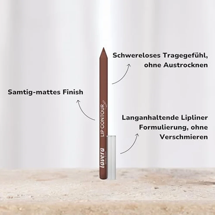 lavera Lip Contour Soft Mocha 08, Lippenstift mit samtig-mattem Finish, cremigem Auftrag und schwerelosem Tragegefühl, 1 Stück Naturkosmetik – Bild 3