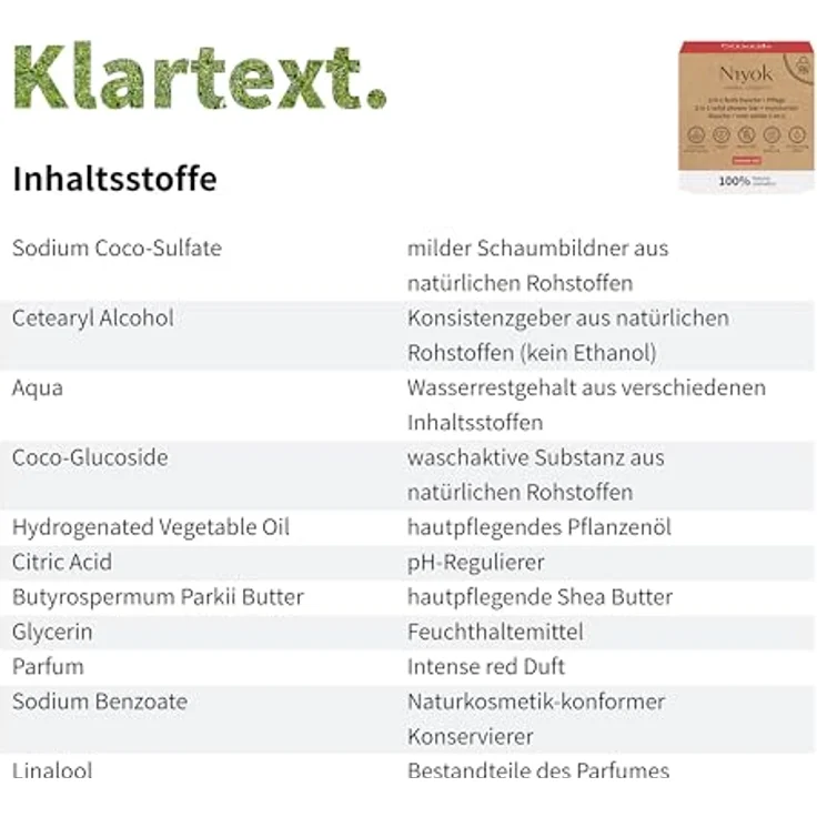 Niyok® 2-in-1 Feste Dusche + Pflege "Intense Red" (80g) • Naturkosmetik Duschseife • Festes Duschgel für alle Hauttypen • Vegane Seife für Körper & Hände • Plastikfrei & Vegan – Bild 2