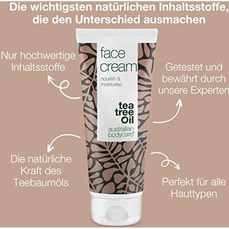 Australian Bodycare Gesichtscreme 100 ml - Für unreine, fettige, trockene, Mischhaut - Mit Teebaumöl, feuchtigkeitsspendend – Bild 3