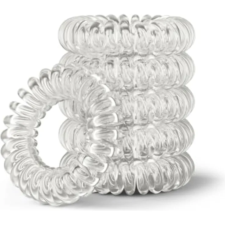 IMPERIO Spiral Haargummi, Premium Haargummi für Damen & Mädchen, transparent klein, verhindert Haarbruch, Spliss & Verknotungen