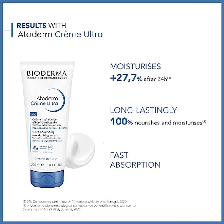 Bioderma Atoderm Creme Ultra – Sanfte und pflegende Feuchtigkeitspflege für trockene Haut, 200 ml – Bild 2