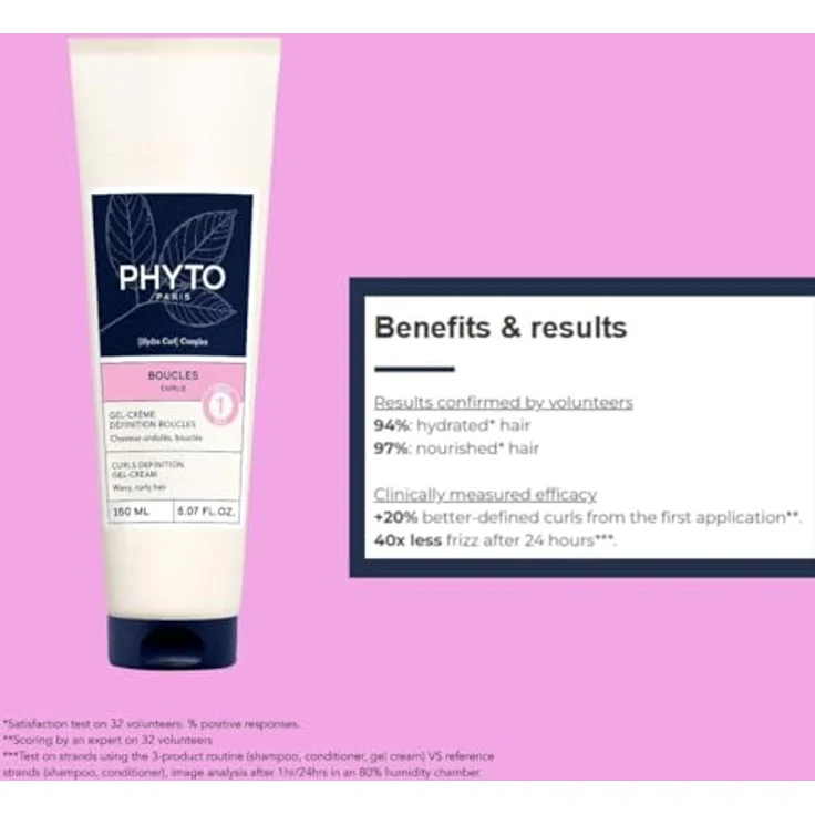 Phyto Curls Definition Gel-Cream, feuchtigkeitsspendendes Gel für definierte Wellen, 150 ml – Bild 5