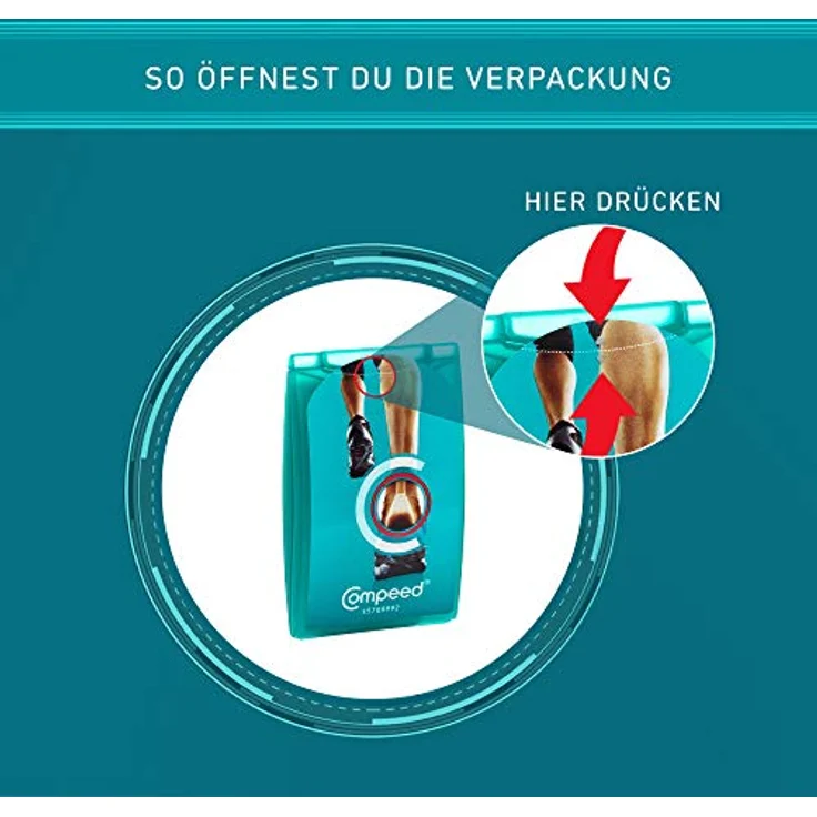 Compeed Blasenpflaster Sport für die Ferse, Hydrokolloid-Pflaster für extra starken Schutz bei Blasen an den Fersen, 5er Pack – Bild 5