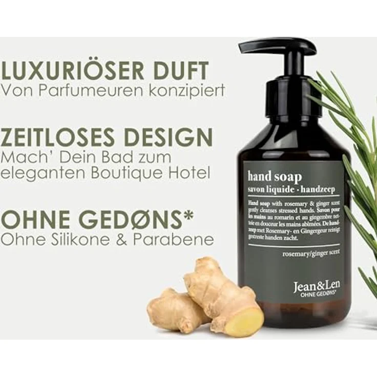 Jean & Len Ohne Gedøns* Rosemary / Ginger Duft Flüssigseife 250 ml – Bild 2