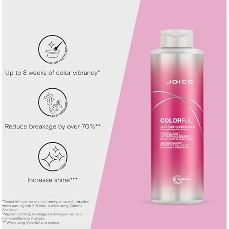 JOICO Colorful Anti-Fade Conditioner, 1000 ml Haarpflege mit Kamelienöl und Granatapfel-Extrakt, schützt coloriertes Haar vor Verblassen – Bild 2