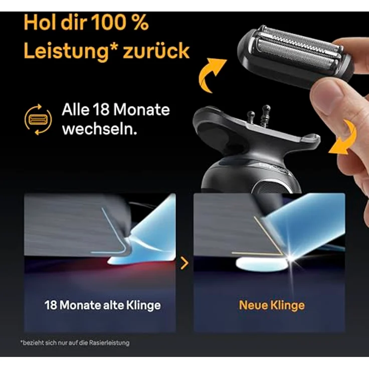 Braun Zubehör Combipack 54B, Ersatzscherkopf für Series 5 Rasierer, Hautschonende Klingentechnologie, Made in Germany – Bild 4
