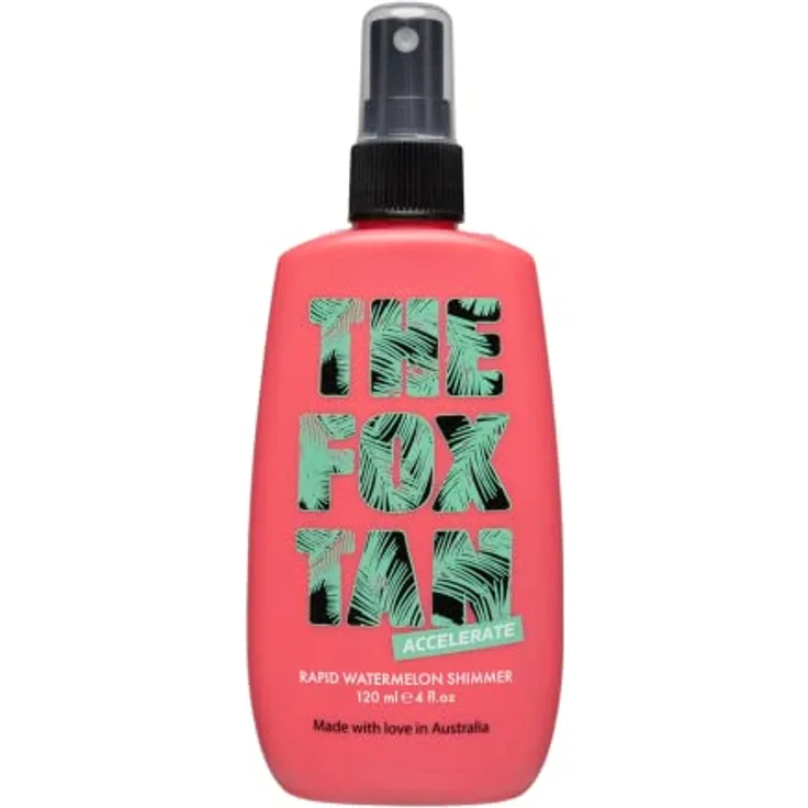 The Fox Tan - Rapid Watermelon Shimmer - Schimmernder Bräunungsbeschleuniger ohne Selbstbräuner, Bräunungsspray für Gesicht und Körper, für Sonne und Solarium, 120 ml