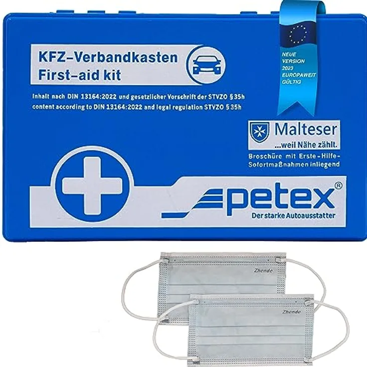 PETEX 43920005 Verbandkasten Inhalt nach DIN 13164:2022, blau