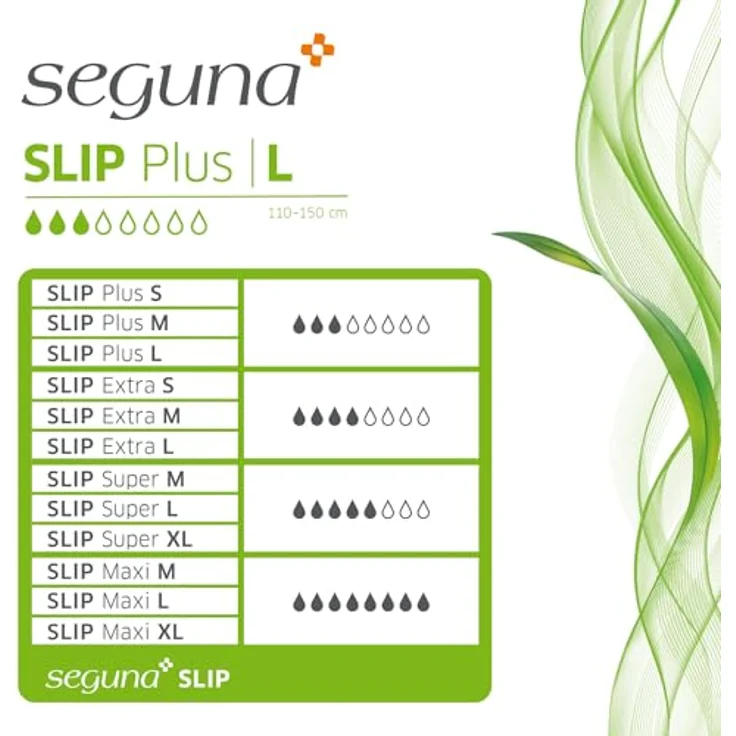 Seguna SEGUNA Slip Plus, Inkontinenz Windeln für Erwachsene, mittlere Saugleistung 2.500ml, L (Beutel 25 Stück) – Bild 3