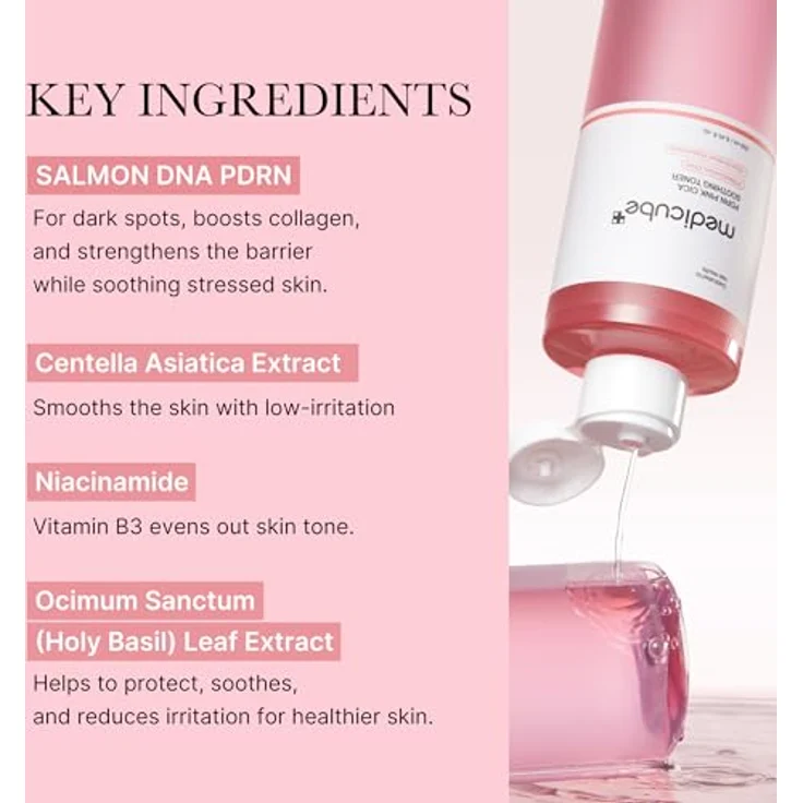 medicube - PDRN Pink Cica Soothing Toner, 250 ml - Beruhigend, regenerierend und feuchtigkeitsspendend – Bild 2