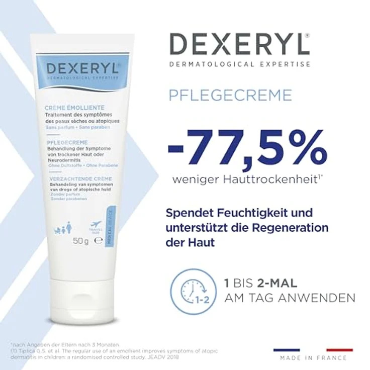 DEXERYL Dexeryl Creme, Pflege und Schutz für trockene Haut, parfümfrei und ohne Parabene, 50 g – Bild 5