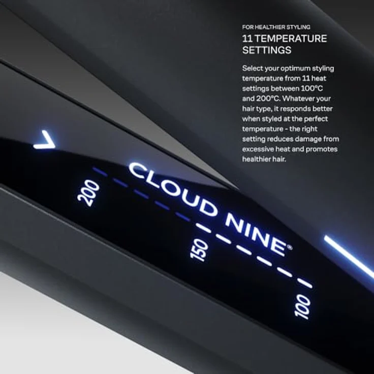 Cloud Nine The Wide Iron, Glätteisen mit breiten Sericite-Platten, Revive Mode & 11 Temperatureinstellungen (100–200 °C), schwarz - für gesundes Styling von dickem & langem Haar – Bild 5
