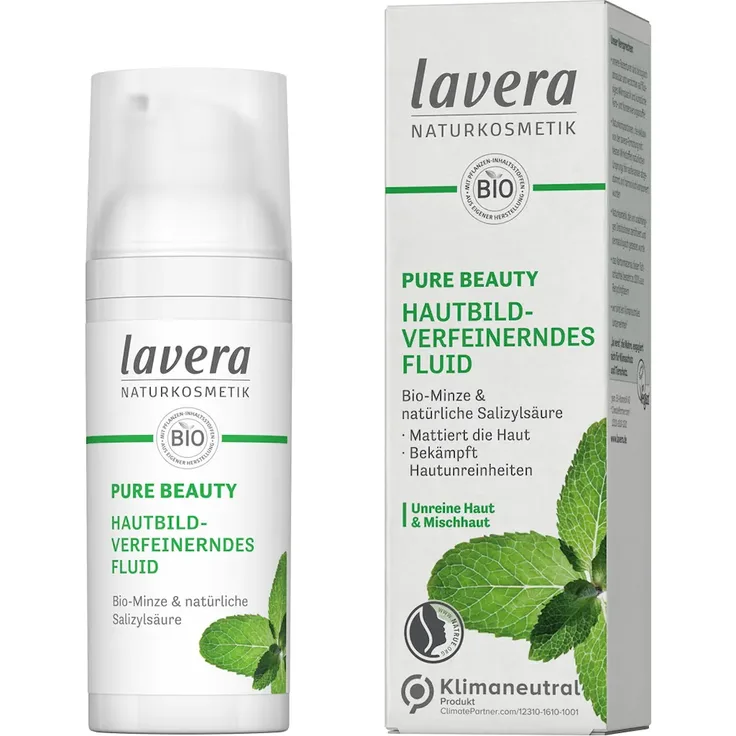 lavera Pure Beauty - Hautbildverfeinerndes Fluid Gesichtsfluid 50 ml mit pflegender Wirkung