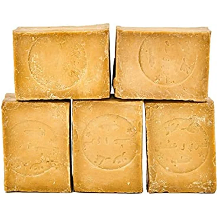 Carenesse Aleppo Seifen Paket Basic, 5 Stück 95% Olivenöl, 5% Lorbeeröl, handgemachte vegane Naturseife, ca. 900-950 Gramm