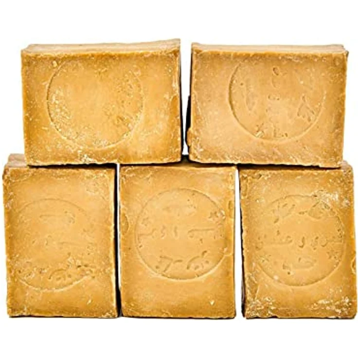 Carenesse Aleppo Seifen Paket Basic, 5 Stück 95% Olivenöl, 5% Lorbeeröl, handgemachte vegane Naturseife, ca. 900-950 Gramm – Bild 1