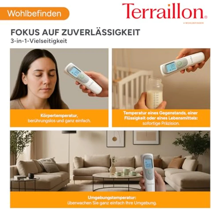 Terraillon HHT73130GB Fieberthermometer, zum Messen von erhöhter Körpertemperatur  – Bild 4