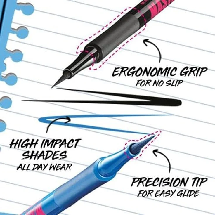 Maybelline New York Hyper Precise Allday Liner 730, Eyeliner + Kajal mit 0,4 mm feiner Filzspitze, Emerald Green, 1 ml – Bild 5