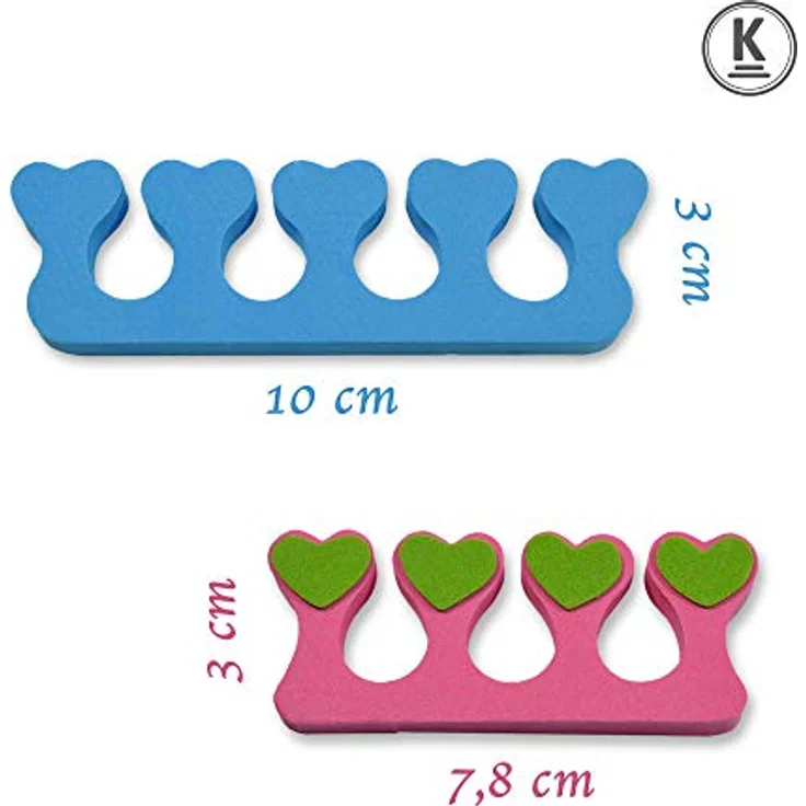 K-Pro Zehenspreizer & Fingerspreizer Set, 8 Stück weiche Abstandhalter aus Schaumstoff für Nailart, feuchtigkeitsschützend & wiederverwendbar – Bild 2