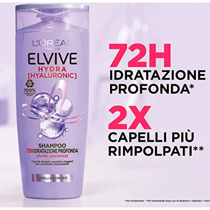 L'Oréal Paris Elvive Hydra Hyaluronic Shampoo 72H Tiefenfeuchtigkeit mit Hyaluronsäure, 300 ml – Bild 3