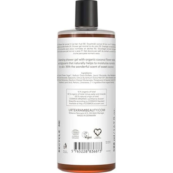 Urtekram Kokos Duschgel Bio, feuchtigkeitsspendend, 500 ml – Bild 2