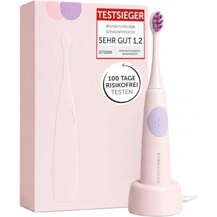 WonderSmile Wondersmile Kids Schallzahnbürste Fairy Rose - elektrische Zahnbürste ab 3 Jahren, 2 Putzmodi, 30 Tage Akku, induktive Ladestation – Bild 1