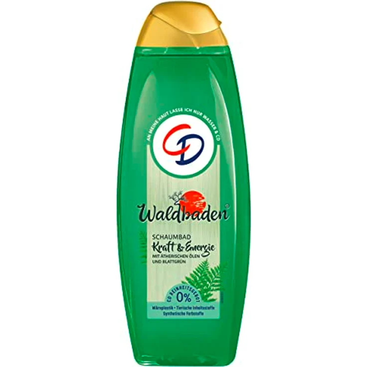 CD Waldbaden Kraft Energie Schaumbad mit ätherischen Ölen von Tanne Farnen Entspannungsbad Blattgrün Flasche aus recyceltem Plastik veganer Badeschaum, Grün, holzig, 500 ml - Preisvergleich – Bild 1