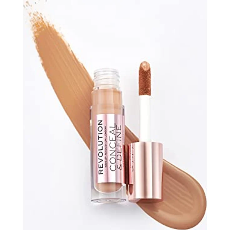 Makeup Revolution Conceal & Define Abdeckstift, voll deckend für mittlere bis helle Hauttöne, C11, 4ml, vegan und langanhaltend – Bild 3