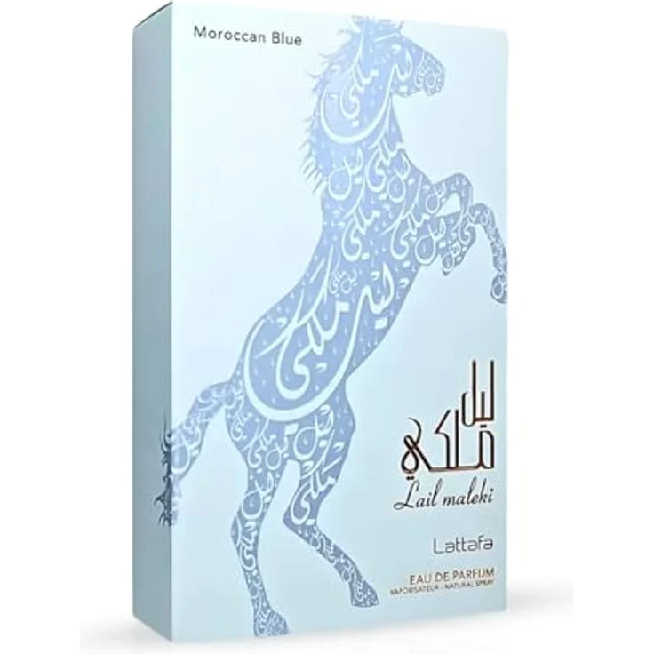 Lattafa Lail Maleki Maroccan Blue Eau de Parfum 100ml, Herrenduft mit Zitrus- und Gewürznoten, orientalische Amber- und Vanille-Akkorde – Bild 2