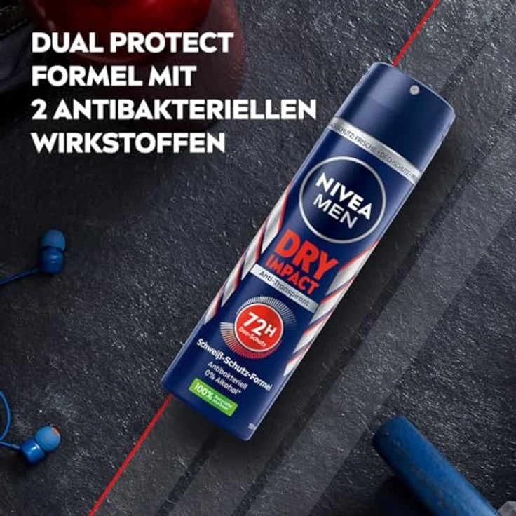 Nivea Men Dry Impact Deo Spray, 72h Antitranspirant ohne Alkohol, frischer maskuliner Duft (150 ml) – Bild 4