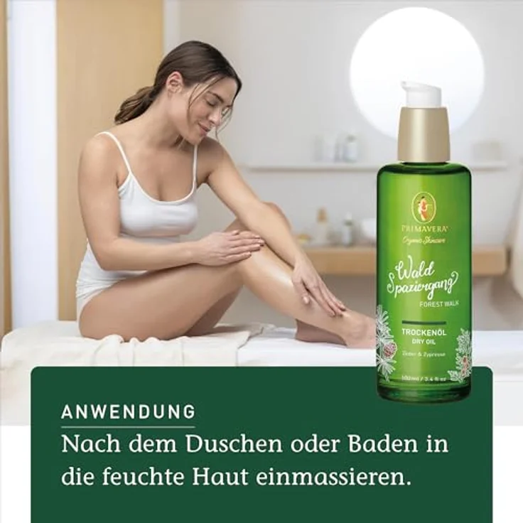 Primavera Körperöl Waldspaziergang, Trockenöl mit Bio-Pflanzenkraft, 100 ml – Bild 3