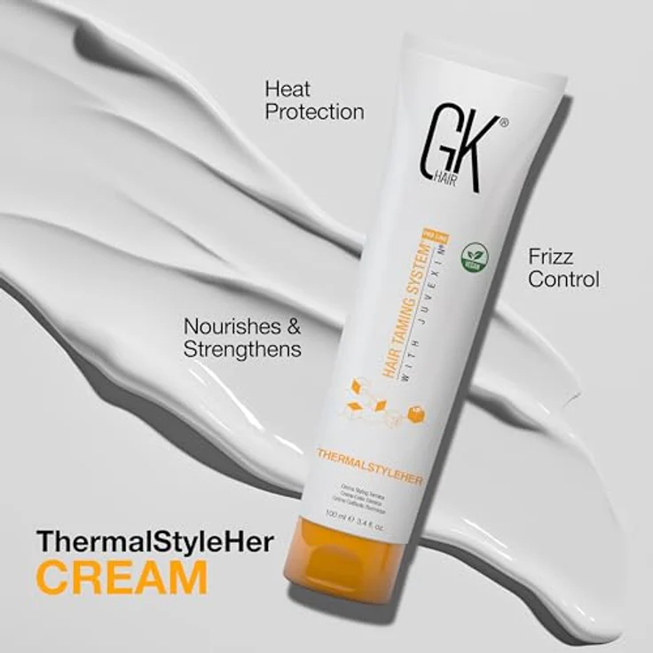 Gk Hair Thermal Style Her, Haarcreme zum Heissstylen mit Keratin, 100 ml - glättend und frizzfrei – Bild 4
