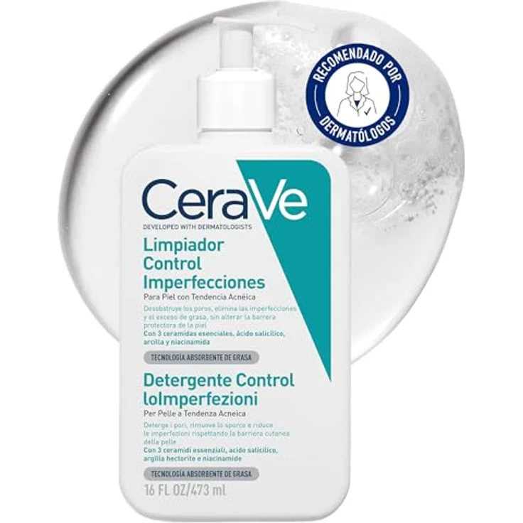 CeraVe Blemish Control Reinigungsgel für unreinheitenanfällige Haut, 473 ml, verstopft nicht die Poren, sanfte Make-up Entferner – Bild 1