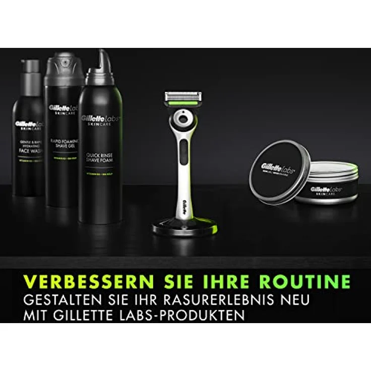 Gillette Labs Set Weißer Rasierer mit Reinigungs-Element + Rasiergel 198 ml + Feuchtigkeitscreme 100 ml, Geschenk Männer - Preisvergleich – Bild 5