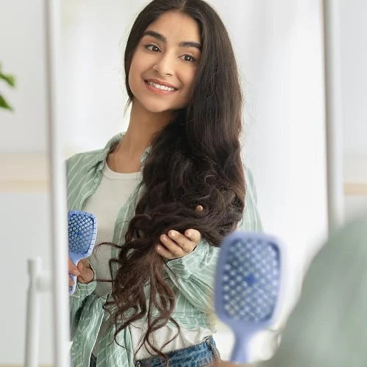 UNbrush Detangling Hair Brush Mini, Pastel Periwinkle, No Tangle Bürste für sanftes Entwirren unterwegs – Bild 10