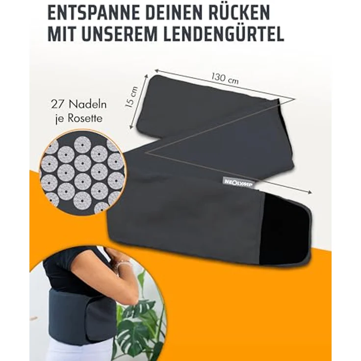 NEOLYMP Akupressurgürtel, Vielseitige Stimulation mit verstellbarem Klettverschluss zur Linderung von Verspannungen und Förderung der Durchblutung – Bild 2