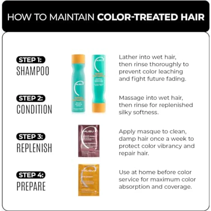 Malibu C Hydrate Color Wellness Shampoo (266 ml) - Feuchtigkeitsspendendes, farbpflegendes Shampoo mit veganer Vitamin-Komplex-Formel – Bild 2